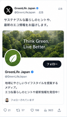 フォロワー獲得広告の表示イメージ